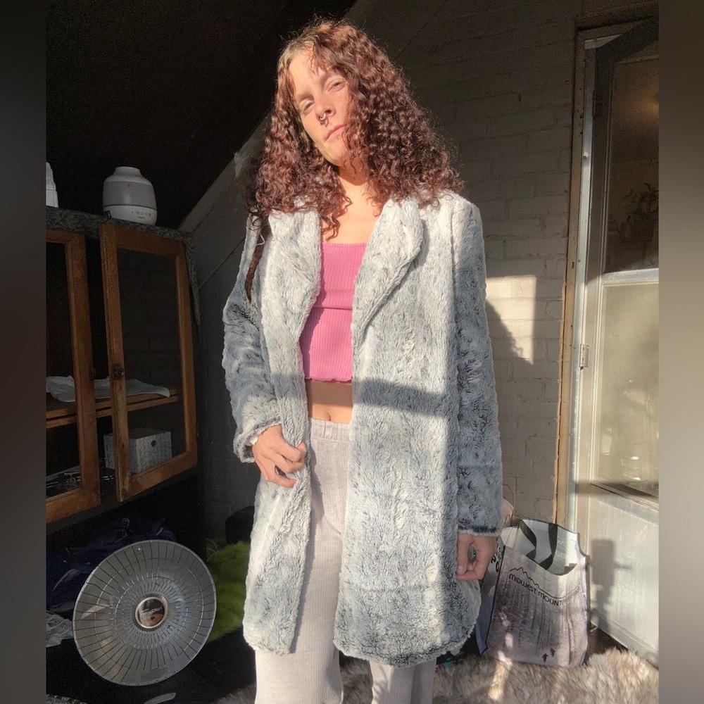 Faux fur coat!
